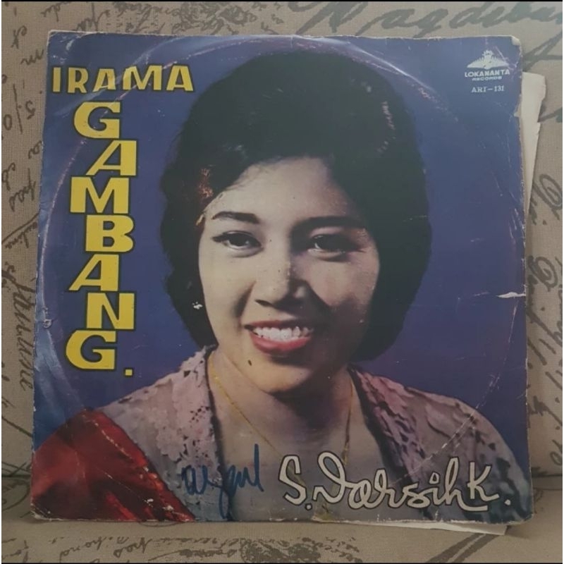 Vinyl Piringan Hitam 10 inch Lokananta S. Darsih Kissowo - Tjepret Pajung