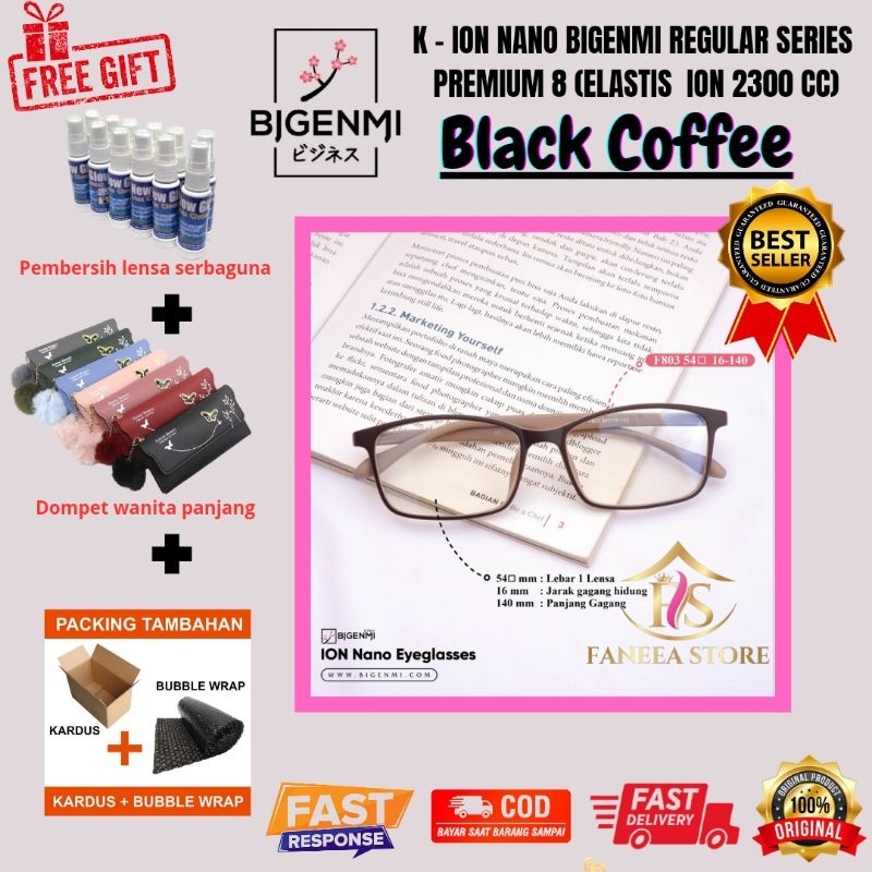 [PROMO TERBATAS] [ORI MASIH BERSEGEL]  BLACK COFFEE | Kacamata bigenmi terapi K-Ion Nano premium 8