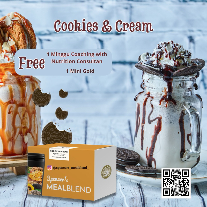 

Spencers Mealblend Cookies n Cream box @15 Sachet Meal Replacement Multigrain