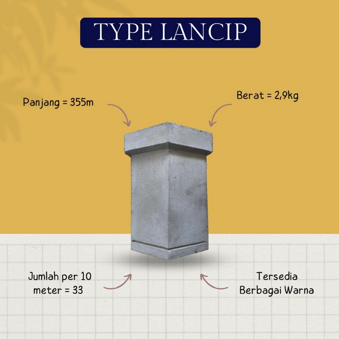 Genteng Wuwung Lancip Universal Natural/Abu & Warna