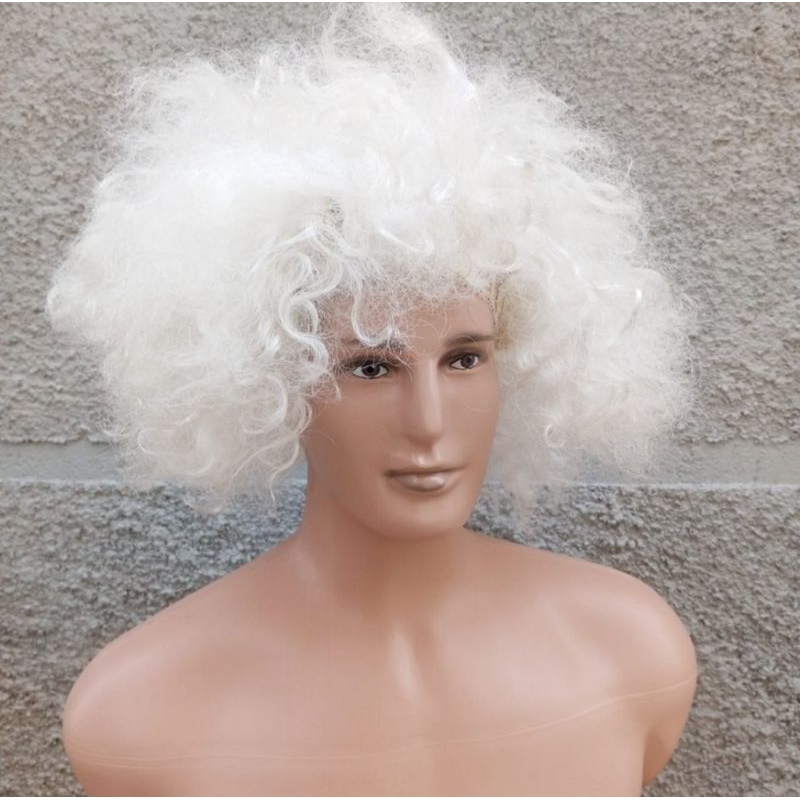 Wig Putih Gelombang Besar Wig Santa Claus