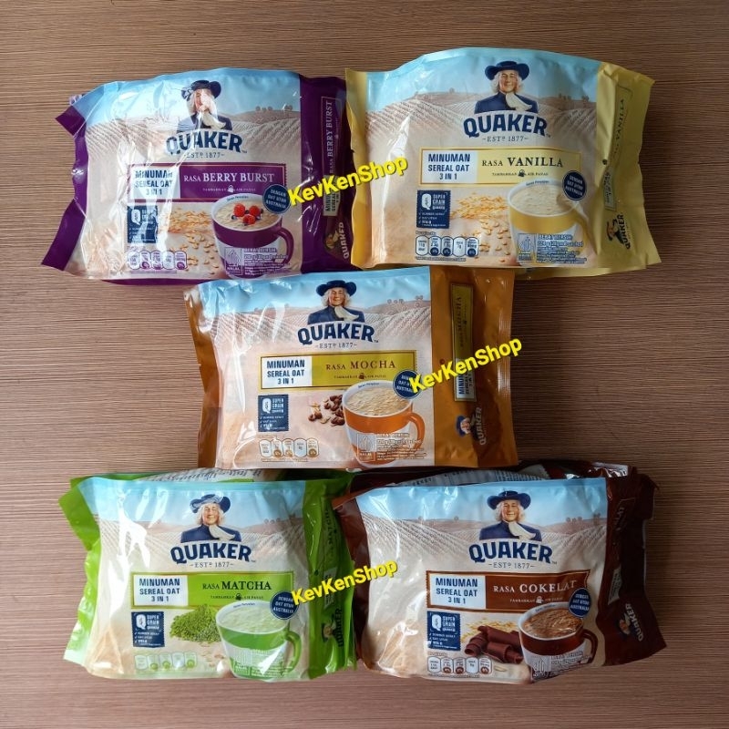 

QUAKER Oat Cereal 3in1 BPOM 3 in 1 Sereal Instant Varian Rasa Harga per Bungkus isi 8 Sachet