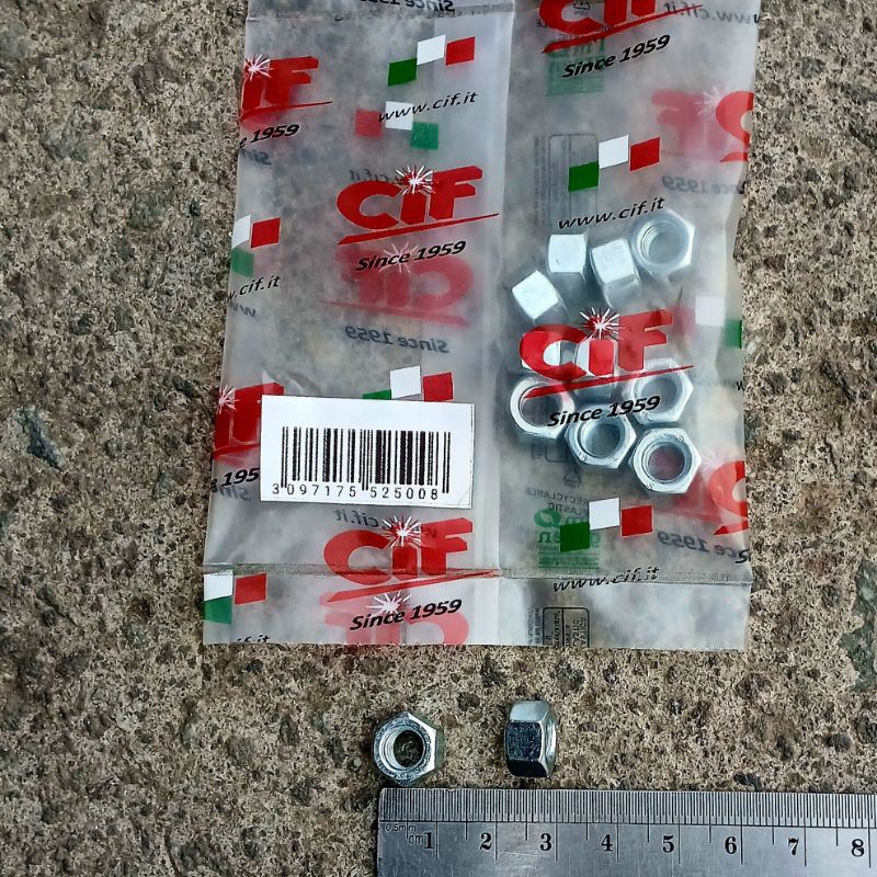 Mur 11 Nut M7 Satu piece Vespa Asli Italy