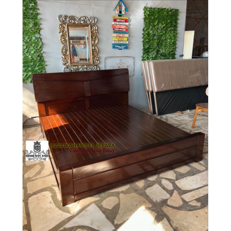 divan minimalis modern kayu jati / dipan jati jepara