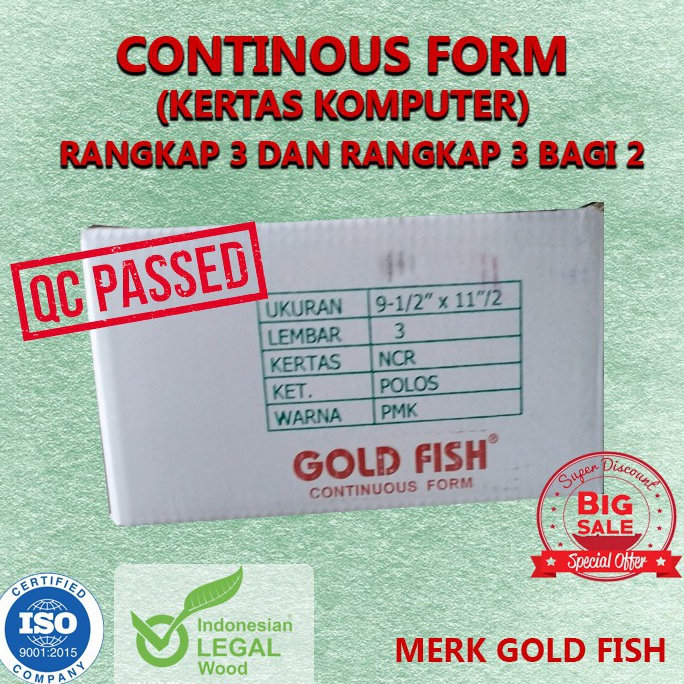

KODE PRODUK M8897799 KERTAS NCR CONTINOUS FORM 3 PLY 3PLY PRS RANGKAP 3 95X11 CF K3 KERTAS KOMPUTER