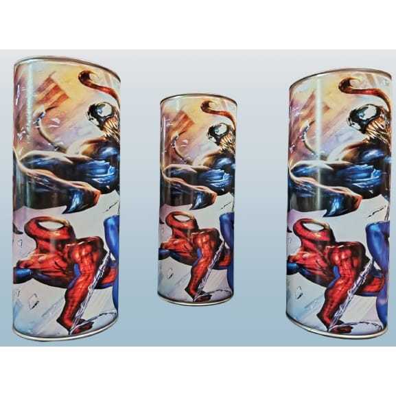 REALPICT - Celengan Karakter Spiderman Custom Tutup PERMANEN untuk Souvenir Ultah Anak / CELENGAN KA