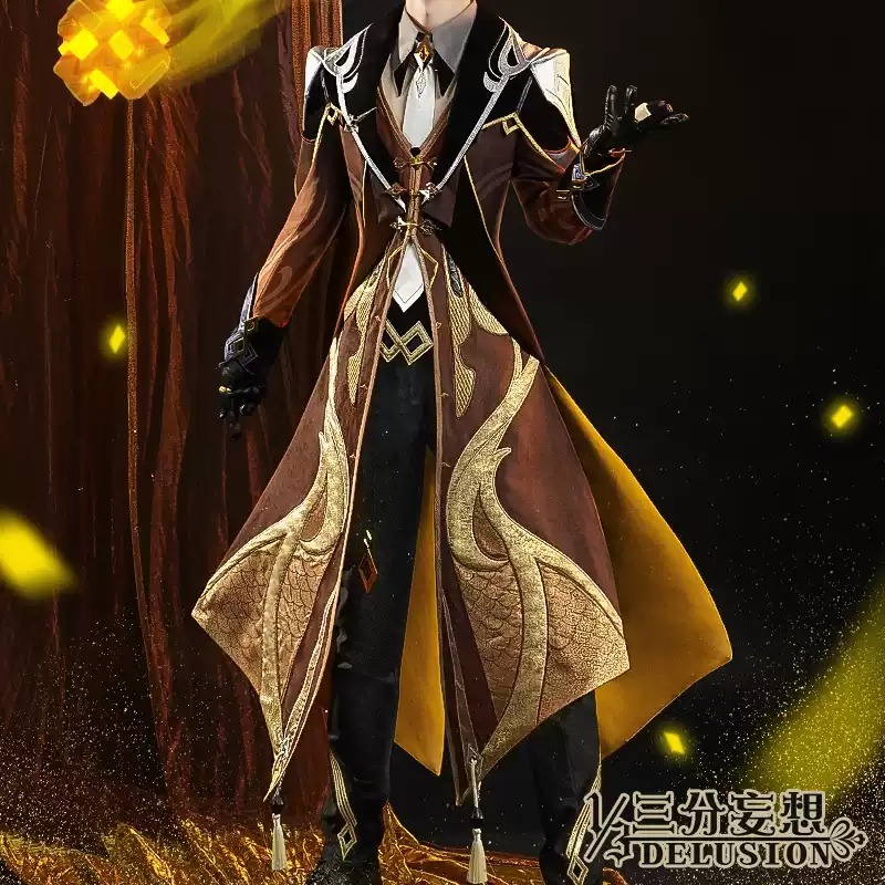 [READY-JKT] 1/3 Delusion - Zhongli Costume - Size S - Genshin Impact Zhongli Cosplay Costume - Costu