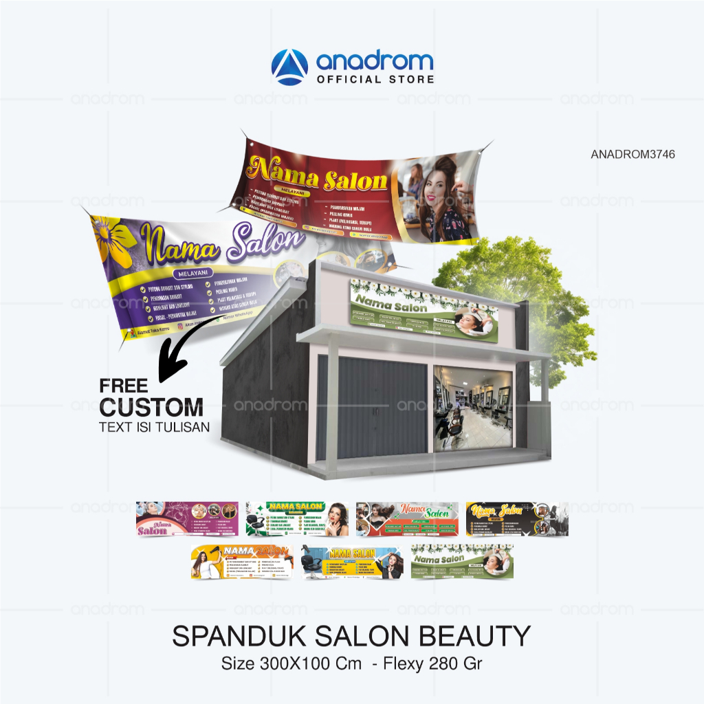Spanduk Salon Rambut & Kecantikan | Banner Salon Kecantikan & Spa | Spanduk Salon Kecantikan Custom 