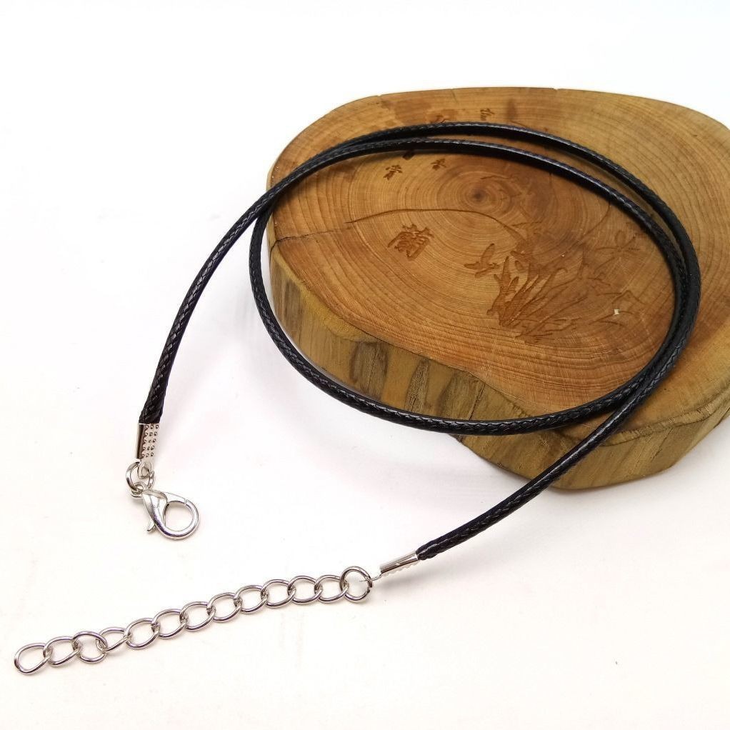 Tali Kalung Rantai Bahan Kulit PU Pria Wanita / Tali Kalung Bahan Tali Korea Panjang 50cm (1pcs)