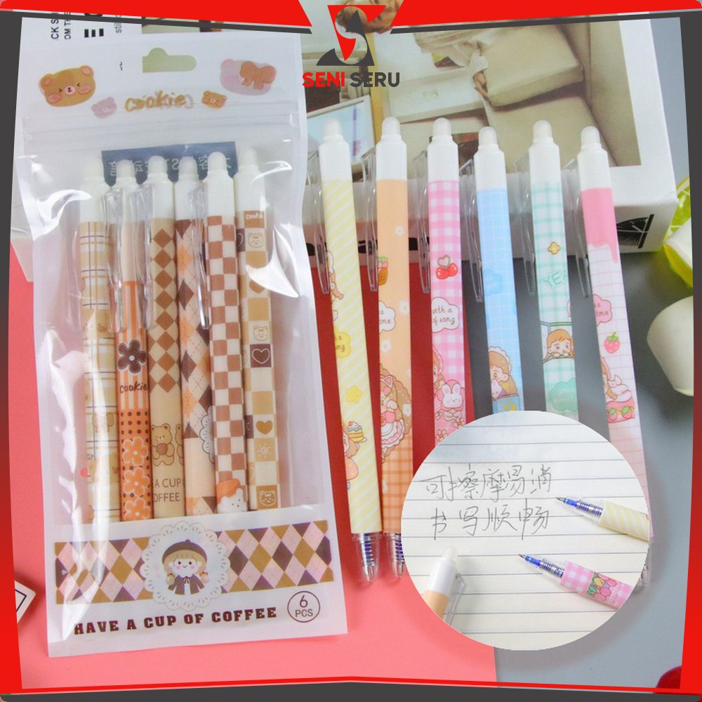 

Set Pena 6IN1 0.5MM Tinta Bisa di Hapus Motif Karakter Kartun / Eraseble Pen Pulpen Mekanik Anak Sekolah / Eraser Pen ST Seni Seru A68