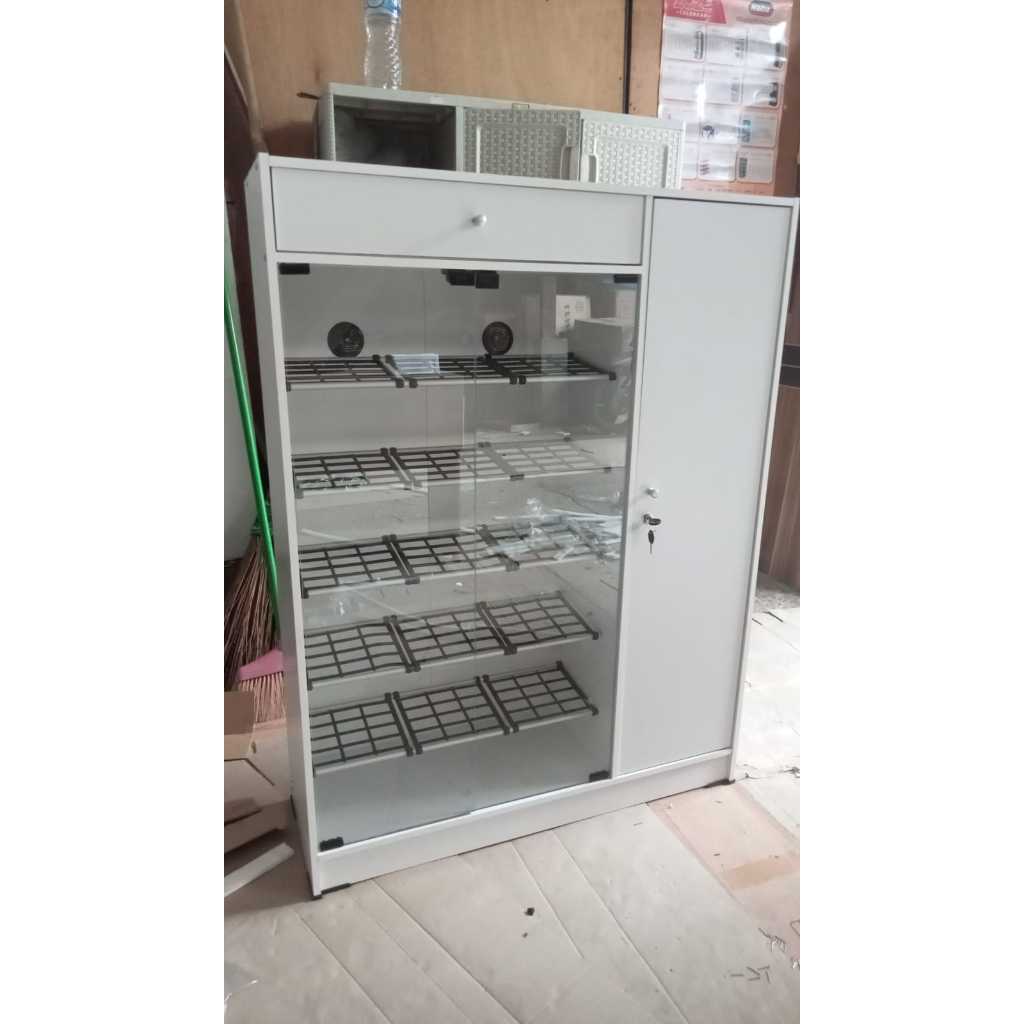 RAK SEPATU + LEMARI / RAK SEPATU PINTU KACA ESTETIK MINIMALIS RSLP 120