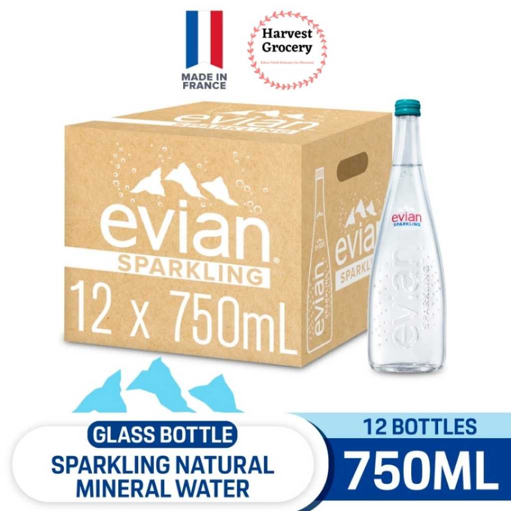 EVIAN SPARKLING WATER 750ML X 12BTL