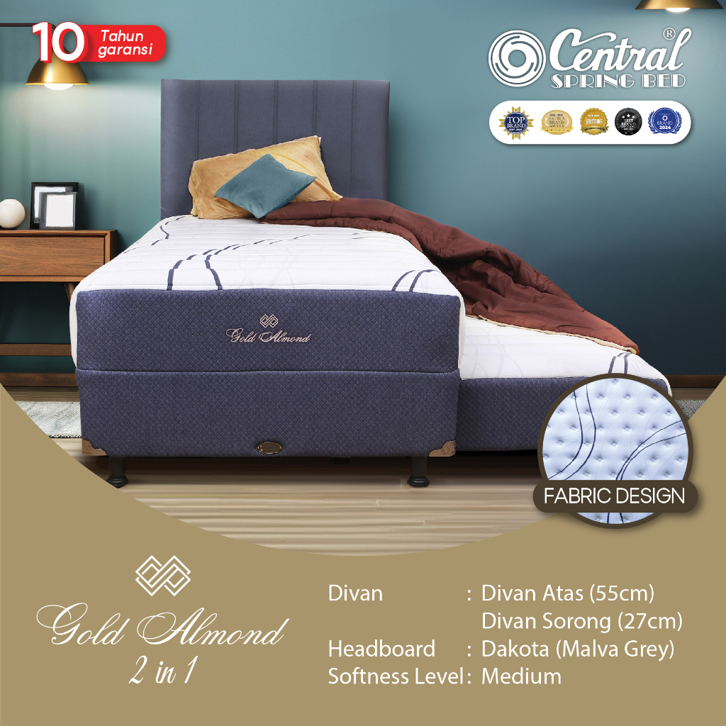 Central Springbed Gold Almond 2 in 1