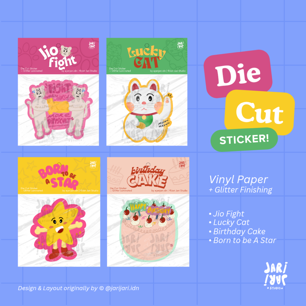

JARI JARI Big Sticker Die Cut / Stiker Satuan Glitter