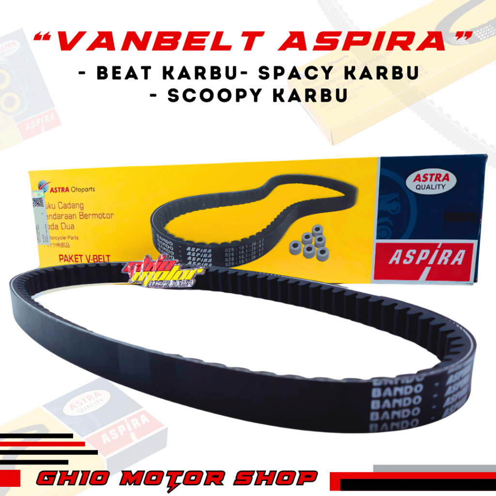 Vbelt Aspira ASTRA (Vbelt Only) Untuk Motor Honda Beat Karbu Scoopy Karbu Spacy Karbu KVY Ghio Motor