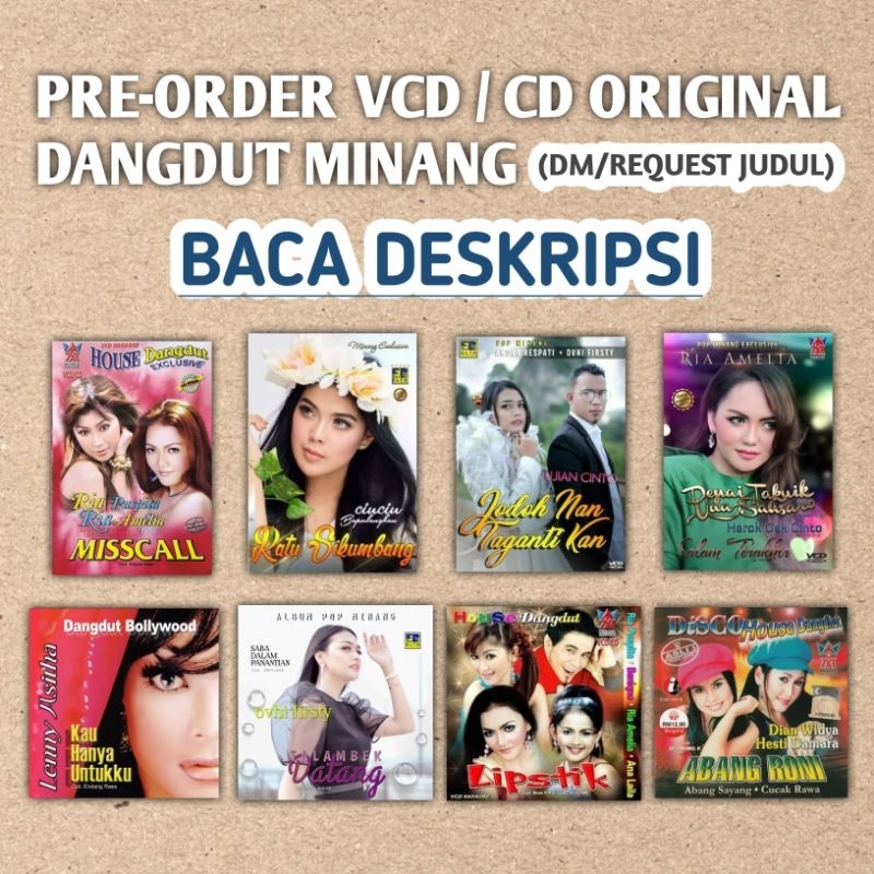 (CLOSE BACA DESKRIPSI) Pre-Order VCD ORIGINAL Minang DANGDUT Pop Remix Dendang Saluang
