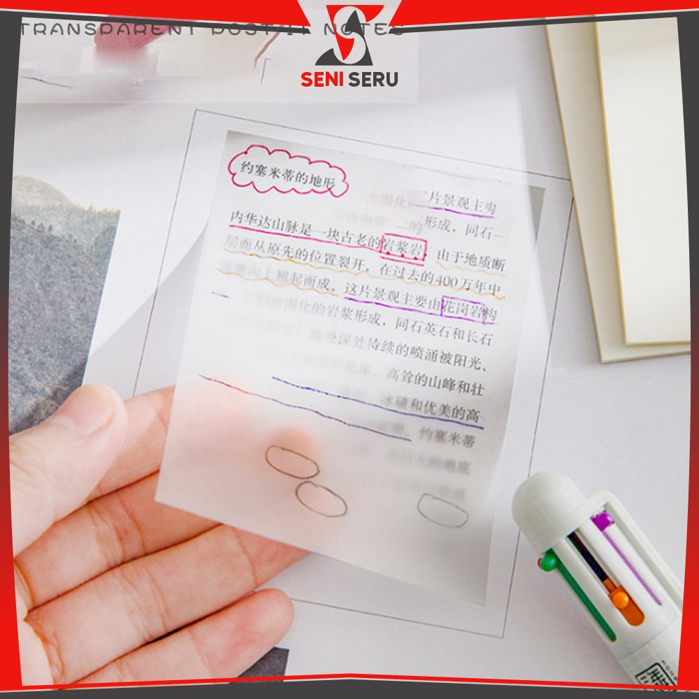 

Kertas Memo Transparan Isi 50 Lembar Waterproof Untuk Kantor Sekolah / Sticky Note Tempel Tahan Air / Label Stickers Catatan Bening Seni Seru A87