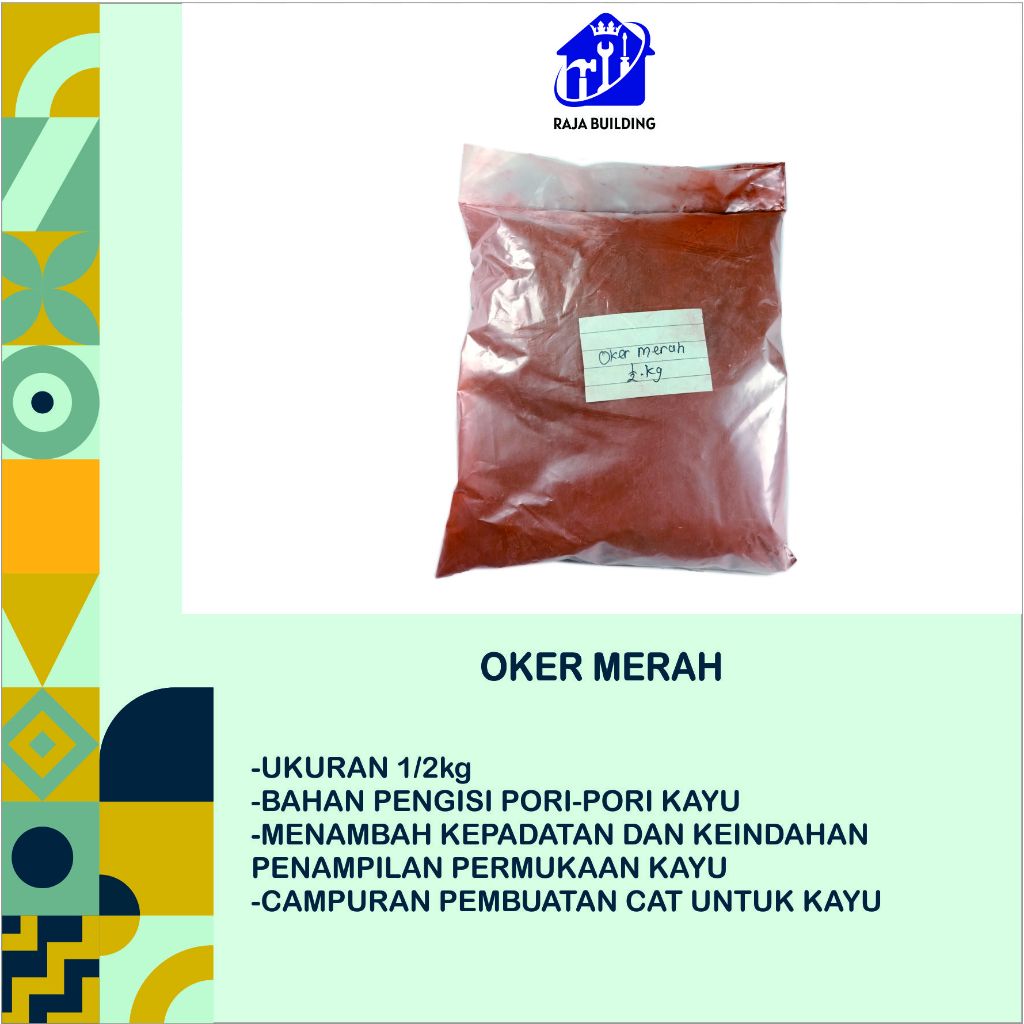 OKER MERAH 1/2KG/CAT PELAPIS/OKER