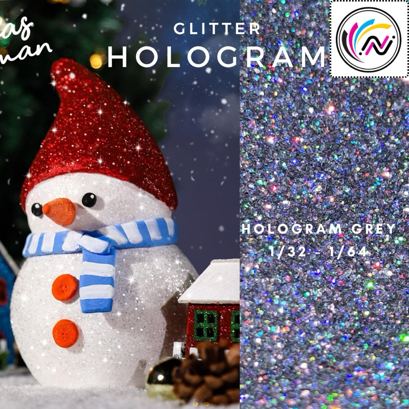 

RB KILOAN Serbuk Glitter Hologram Laser Glitter Untuk Sterofoam Henna KTK Nail Art Sablon Dekorasi