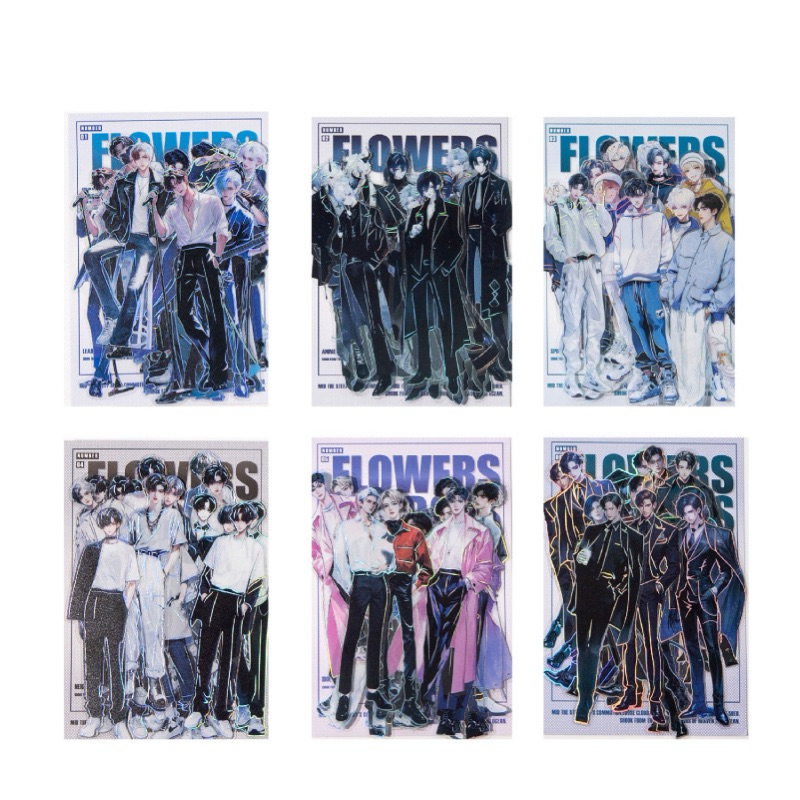 

(8AB) sticker transparan hologram cowo ganteng singer boyband handsome boy man boss idol