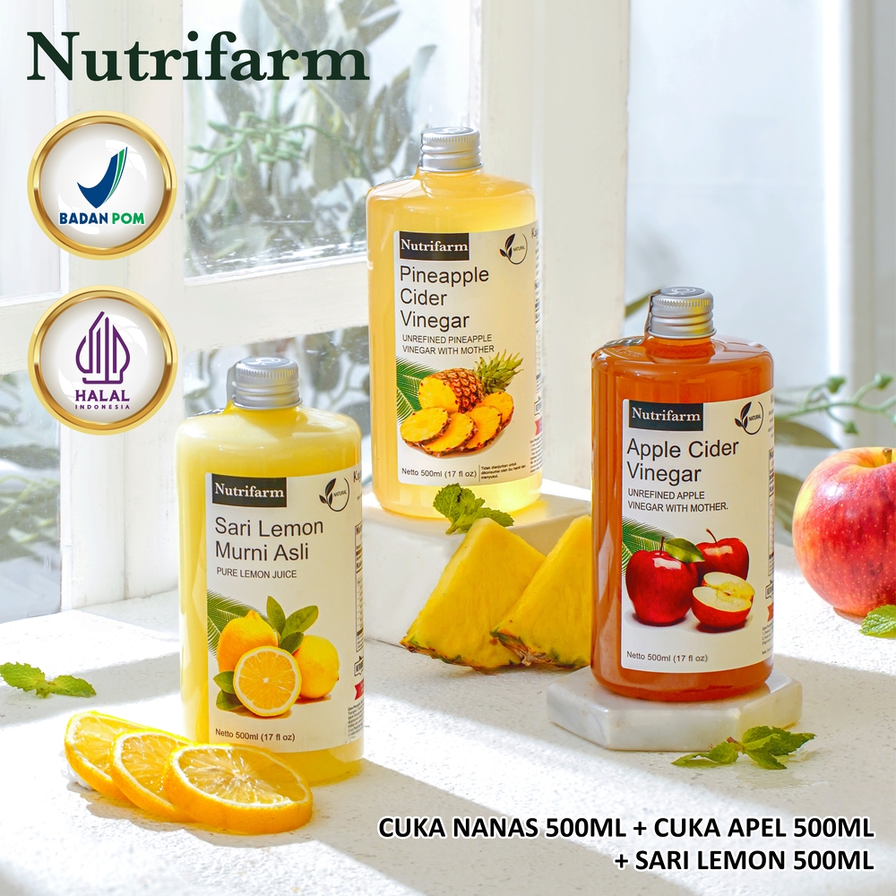 

PAKET IMUN NUTRIFARM CUKA NANAS LEMON CUKA APEL/ CUKA NANAS 500 ML LEMON 500 ML CUKA APEL 500 ML