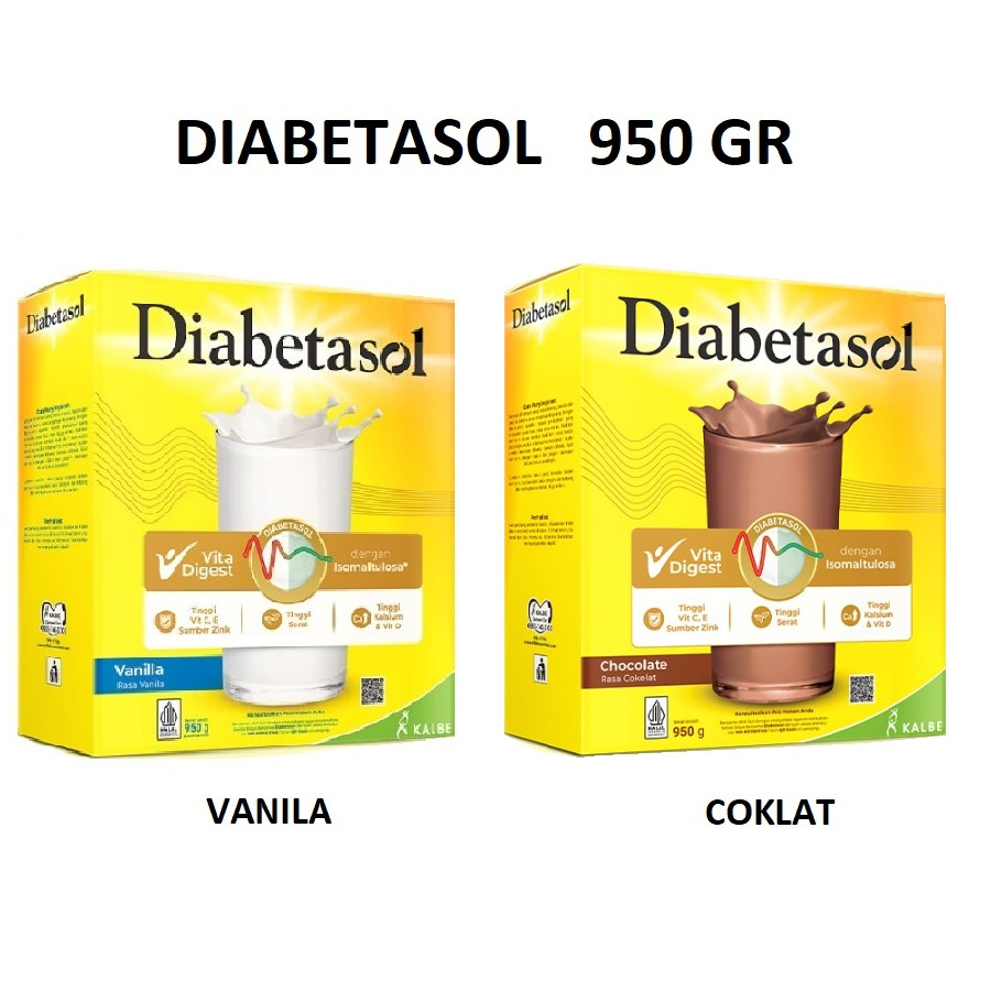 

Diabetasol Jumbo 950g Susu Nutrisi untuk Diabetes kemasan 950 gram