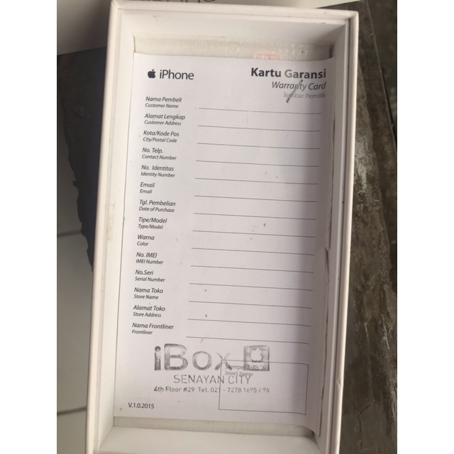 PRELOVED BOX IPHONE ORIGINAL IBOX (BACA DESK)