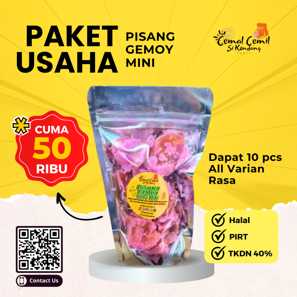 

KERIPIK PISANG RENYAH COKLAT LUMER 50gr | PAKET USAHA 10 PCS | ALL VARIANT