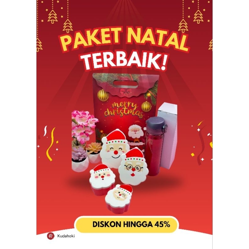 

Hampers Natal Christmas Gift Souvenir Kado Hadiah Toples dan Botol tumbler Natal