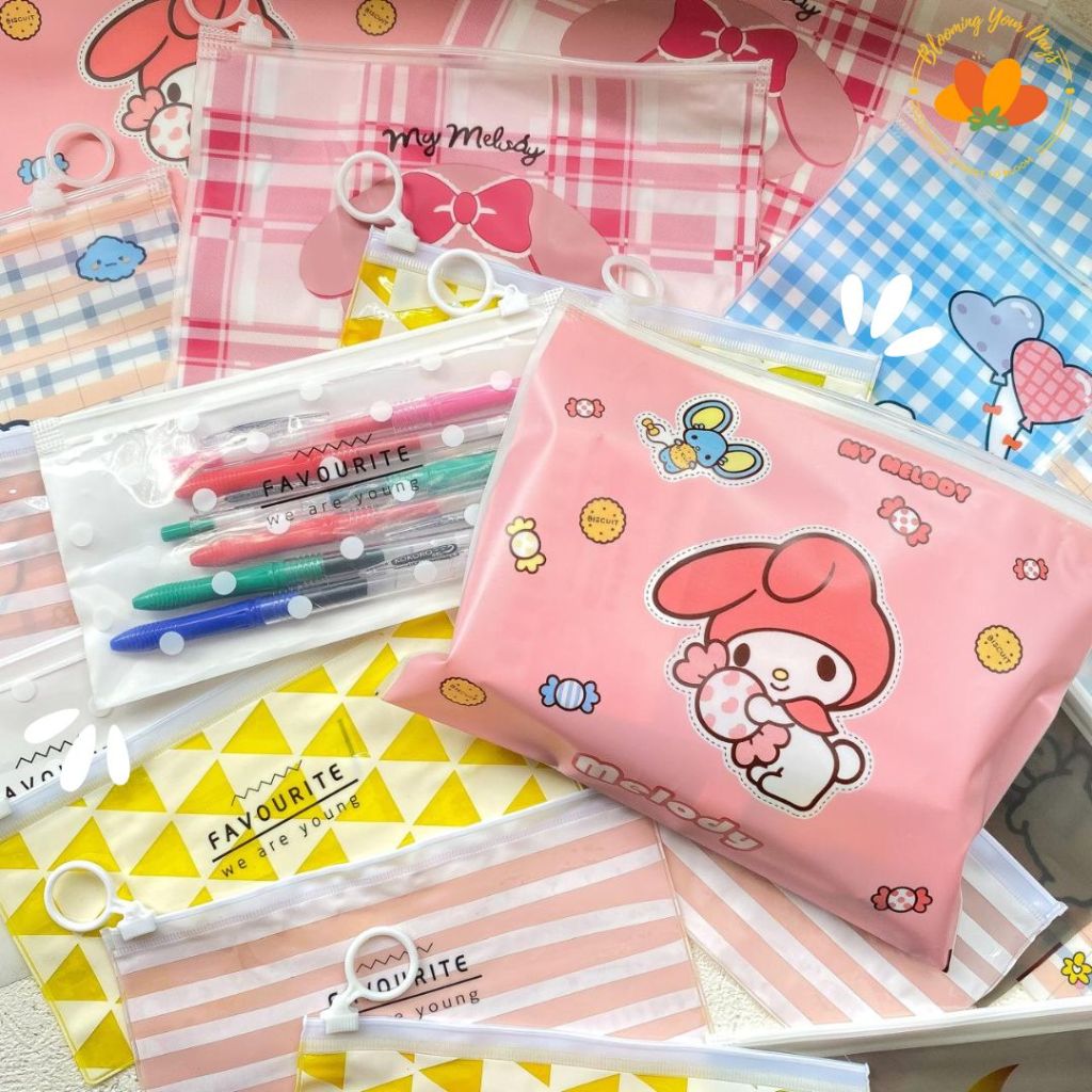 

bloomingyourdays Pouch zipper tempat pensil Motif Karakter Sanrio Lucu Travel Bag Pouch ATK Kosmetik Organizer Ziplock Zipper Serbaguna Zipper Stationary Bag Tempat Pensil Sanrio / Pouch Zipper Sanrio