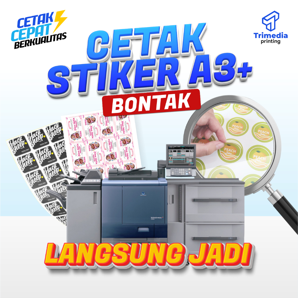 

Cetak Stiker A3+ CHROMO / CROMO / BONTAK / Cetak Stiker Murah / Cetak Stiker Label