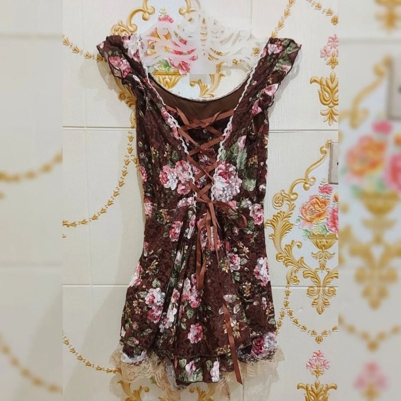 Liz Lisa Floral Brown Jumpsuit