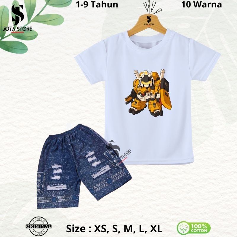Setelan Kaos Anak Motif Robot Mecha /Baju Setelan Anak Unisex/stelan/Setelan anak 1-9 tahun