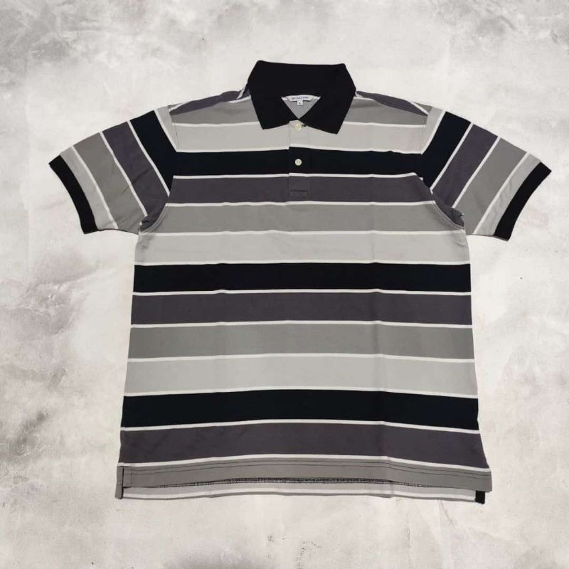 Baju kaos kerah polo pria uniqlo salur