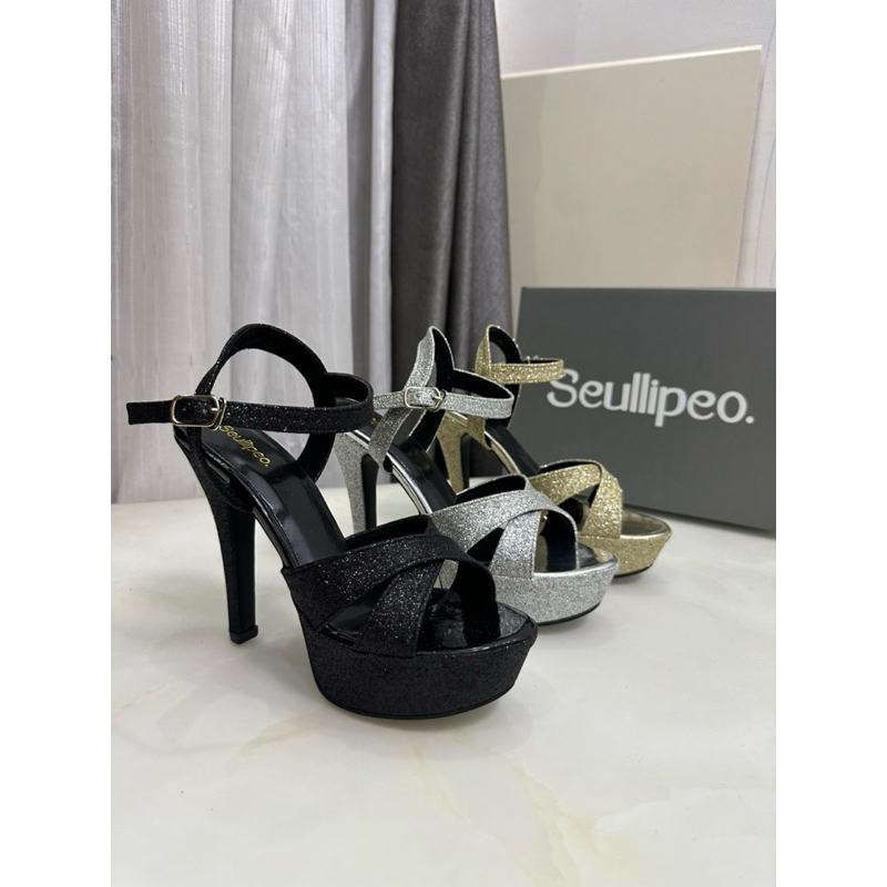 high heels 13cm tali silang glitter