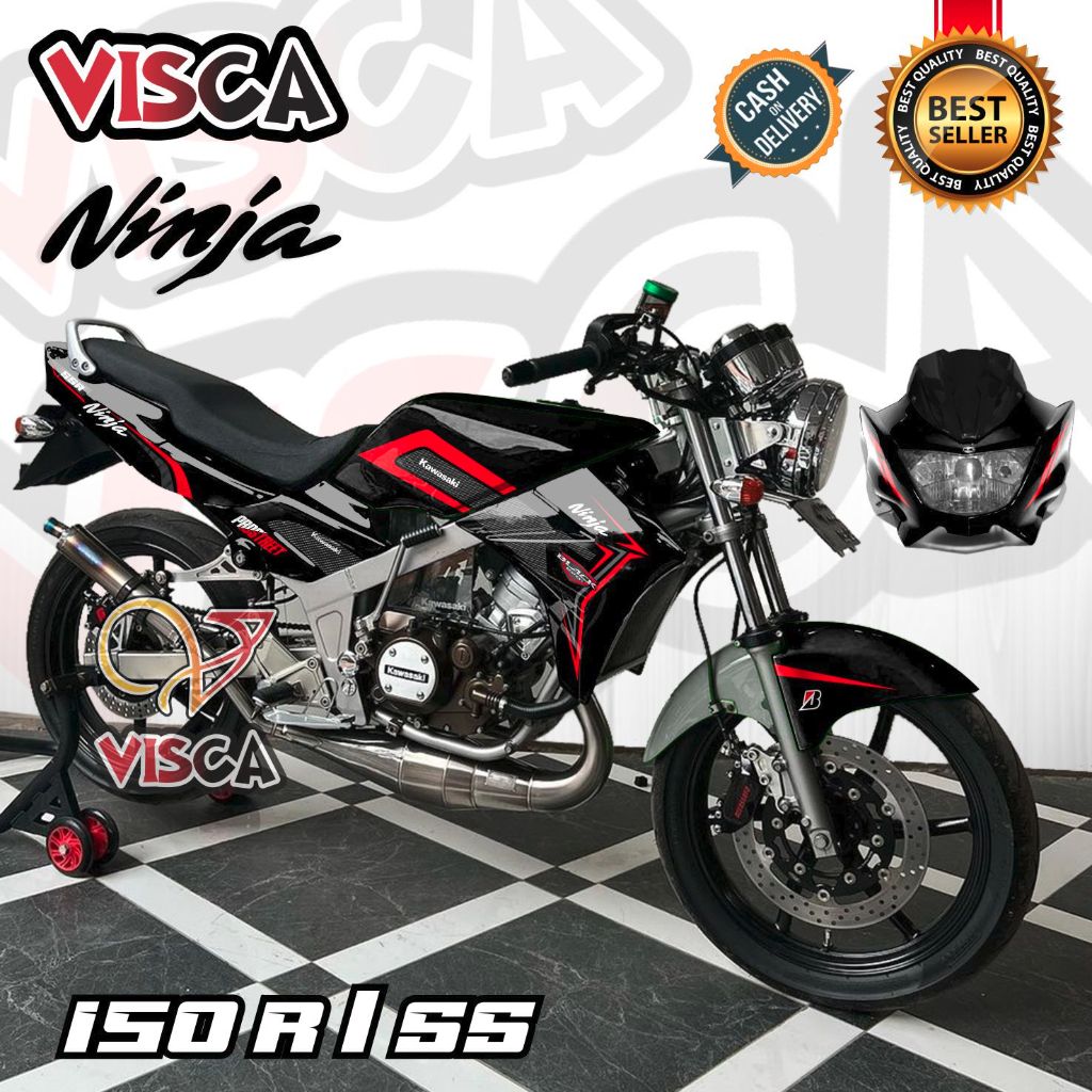 Decal Ninja R 150 SS Old Full Body Stiker Ninja 150 R Full Body Striping Ninja SS Old BLACK EDITION