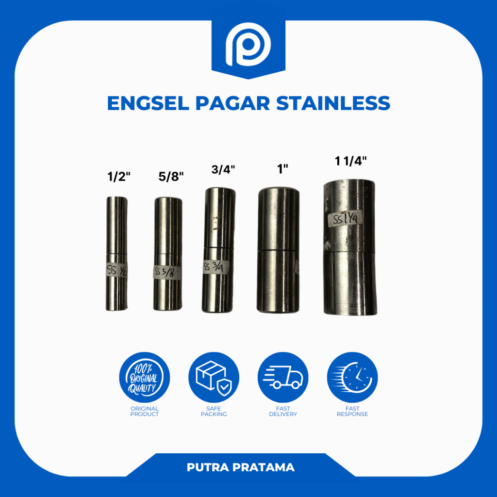 ENGSEL PAGAR STAINLESS 1/2", 5/8", 3/4", 1", 1 1/4" | Engsel Pagar Engsel Gerbang Stainless Steel