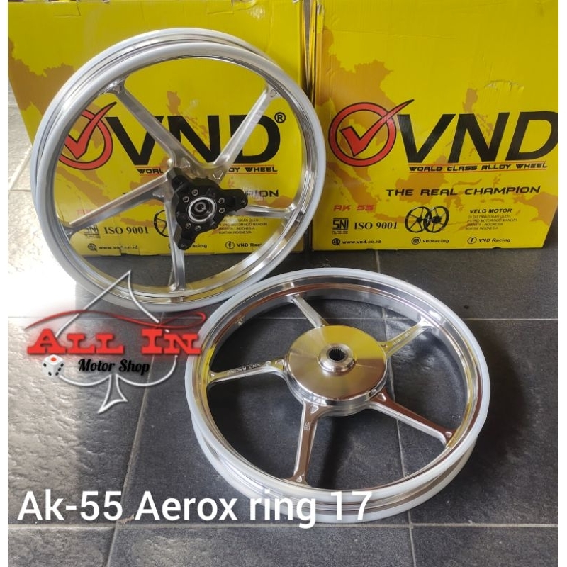 Velg vnd ak 55 ring 17 Yamaha new Aerox old aerox new Lexi uk 160x17 & 185x17