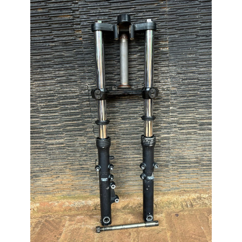 Skok Shock depan ninja rr original second bottom original paint sticker showa masih