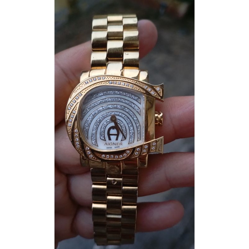 jam tangan aigner cantik non ori second bekas