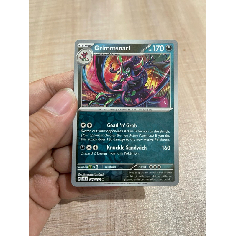 kartu pokemon original reverse holo grimmsnarl 096/142