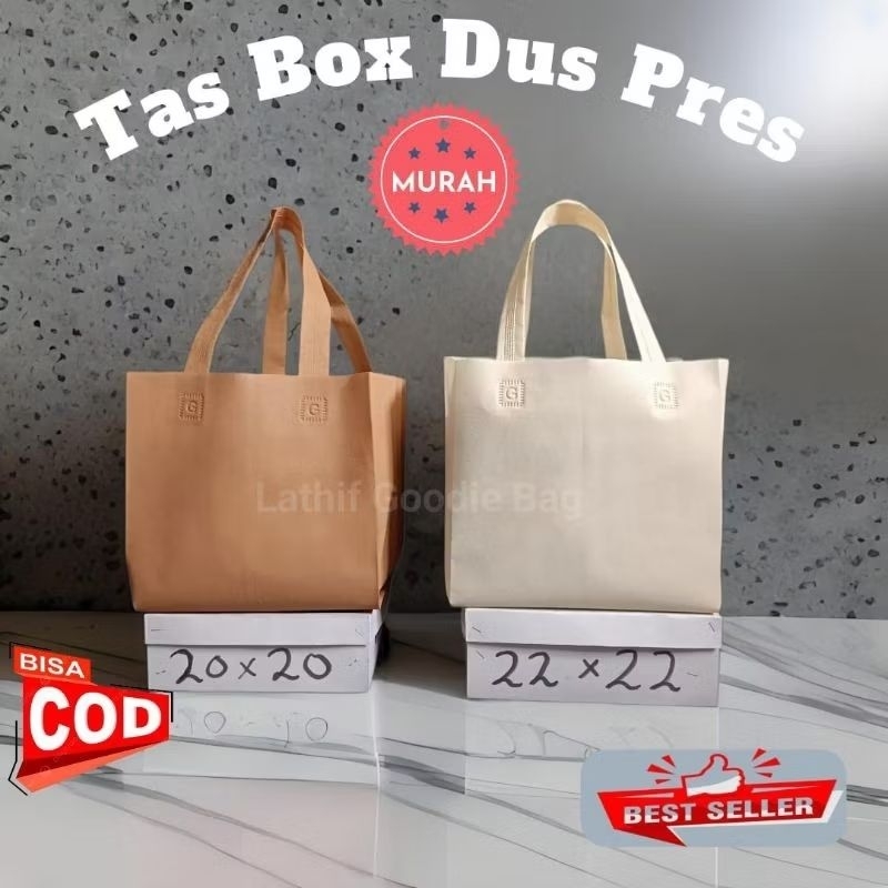 

(PCS)Tas Box Dus pres 20X20 & 22X22 Tas Besek Tas box nasi Tas Spunbond