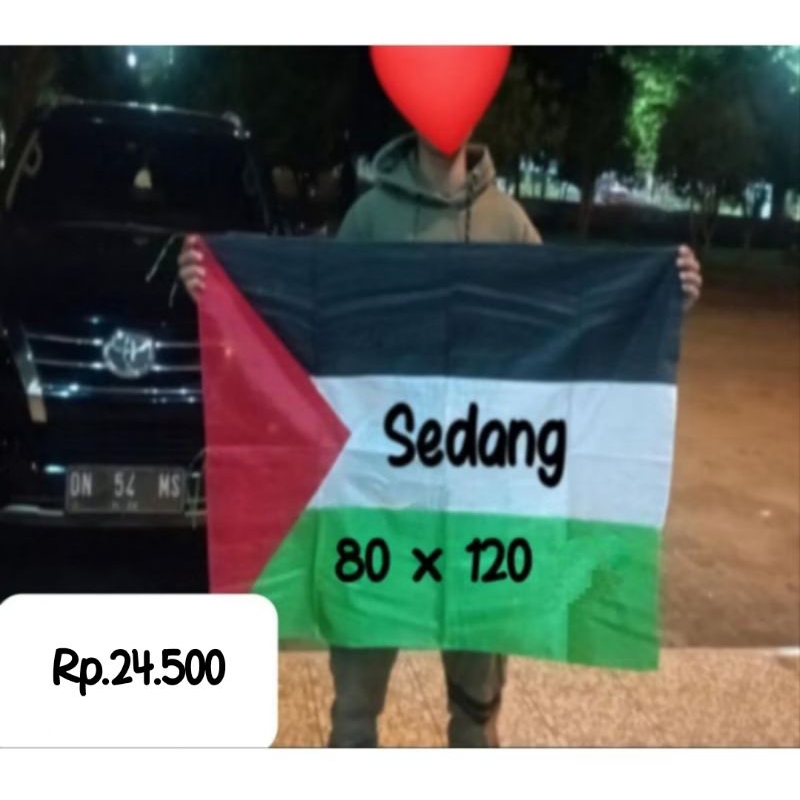Bendera Palestina ukuran 80x120cm, 100x150cm lokasi makassar