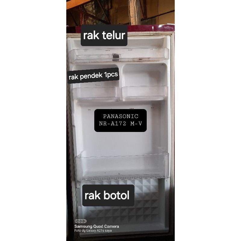 RAK BOTOL/PINTU KULKAS PANASONIC 1pintu NR-A172 M-V/NR-A 192 S-H bekas