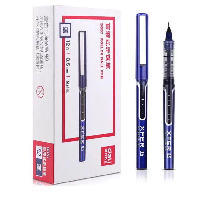 

Deli Pulpen Roller S657 Ball Pen 0.5mm Tinta Biru - Hitam