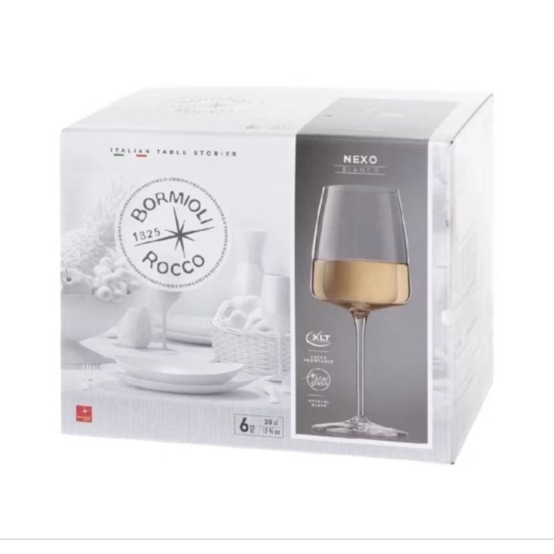 1 SET 6 PCS BORMIOLI ROCCO WHITE WINE NEXO 38CL / GELAS WHITE WINE / GELAS KAKI / GELAS WINE / WINE 