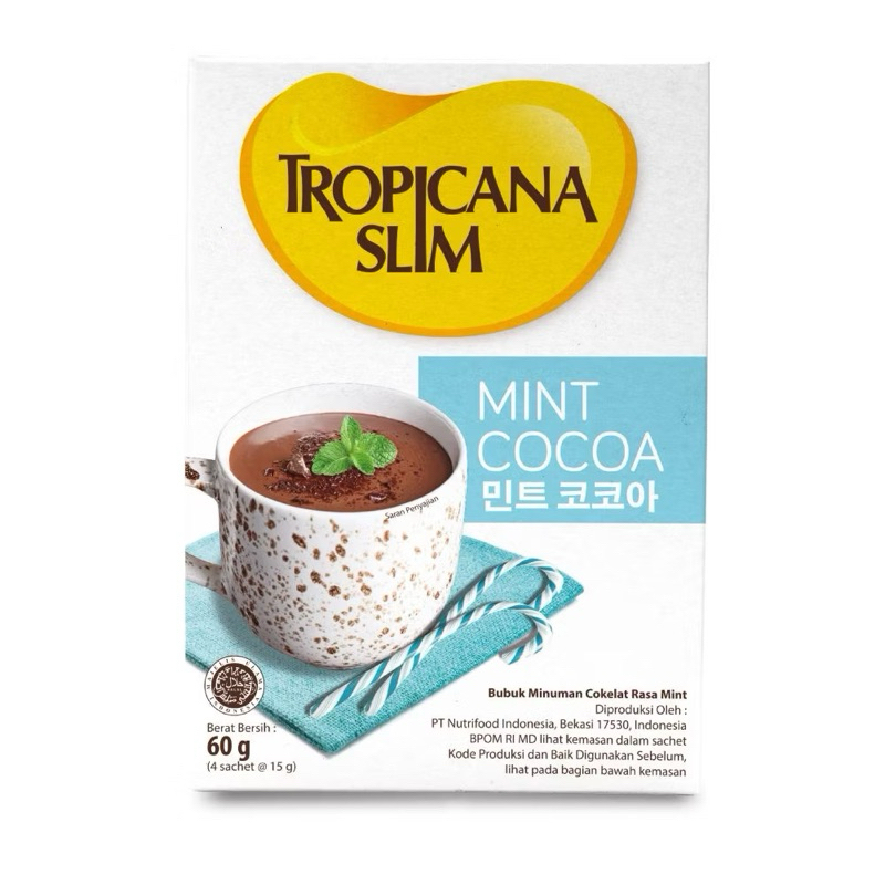 

Tropicana Slim Mint Cocoa 60g (4 Sachet) - Minuman Cokelat Tanpa Gula Pasir