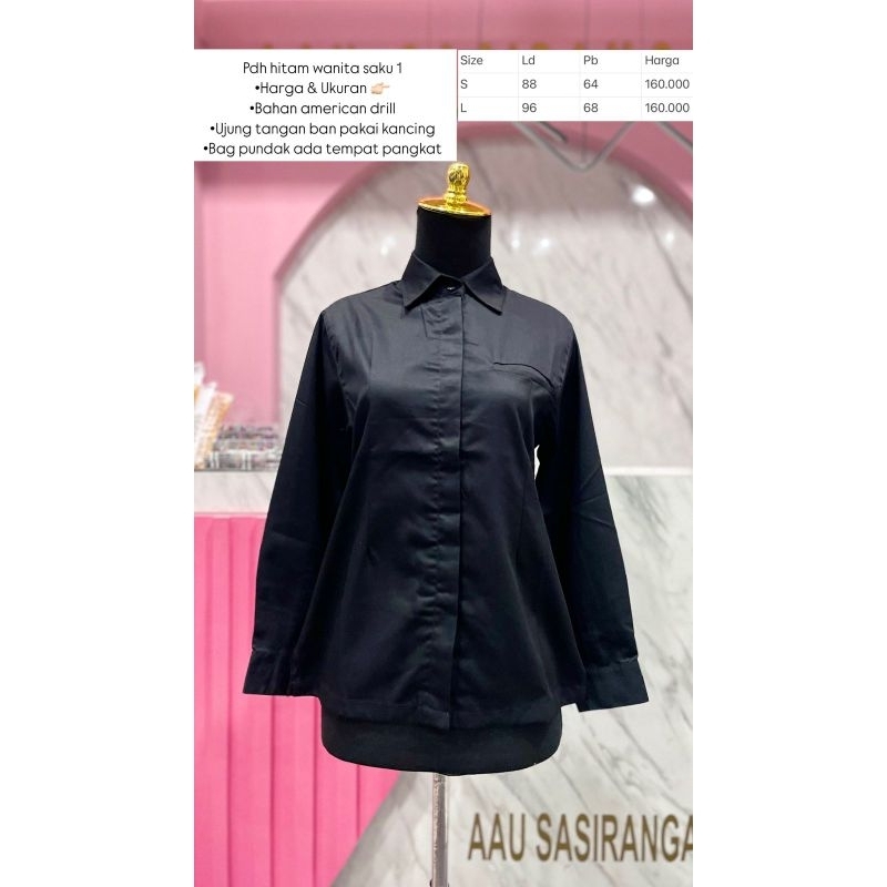 Pdh hitam wanita saku 1