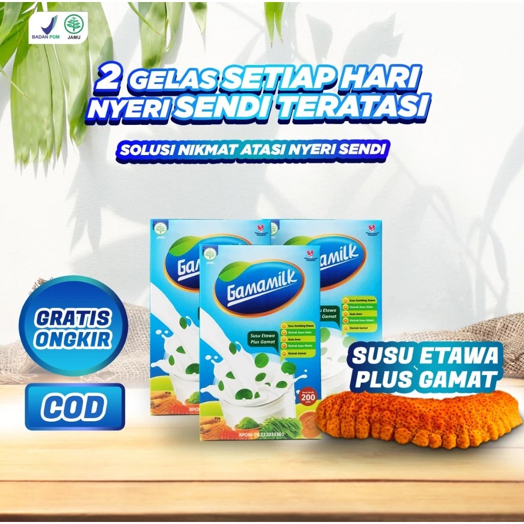 

PROMO MENARIK!!!GAMAMILK 100% Original Rekomendasi Ilmiah Atasi Nyeri Sendi Dan Lutut, Asam Urat, Serta Rematik