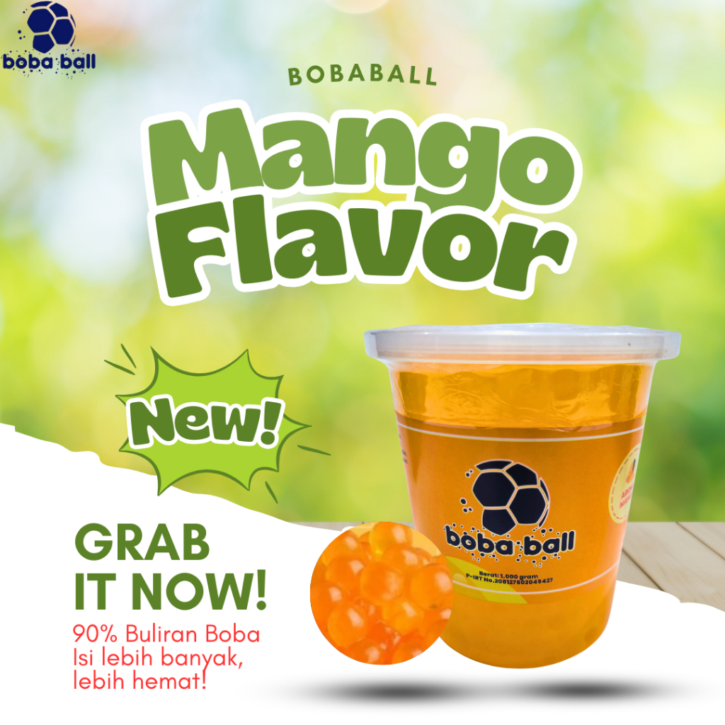 

{PROMO} Bobaball | Mango Popping Boba 1 Kg - Sensasi Rasa di Setiap Gigitan